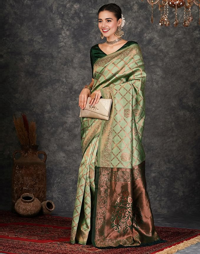 Chendamangalam Peacock Border Cotton-Silk Kasavu Saree